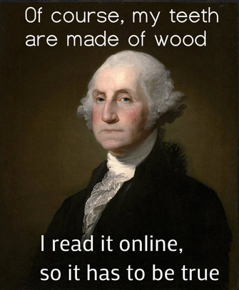 Portrait of George Washington with the words 